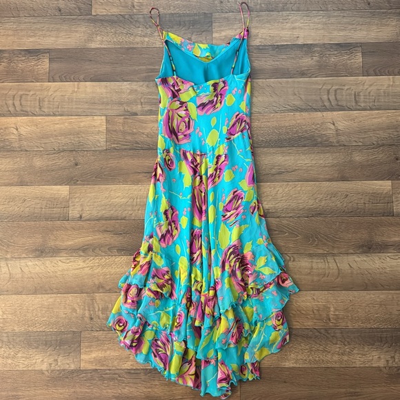 Betsey Johnson New York Vintage Size 10 Mermaid Whimsical 100% Silk Dress Floral - Picture 2 of 16